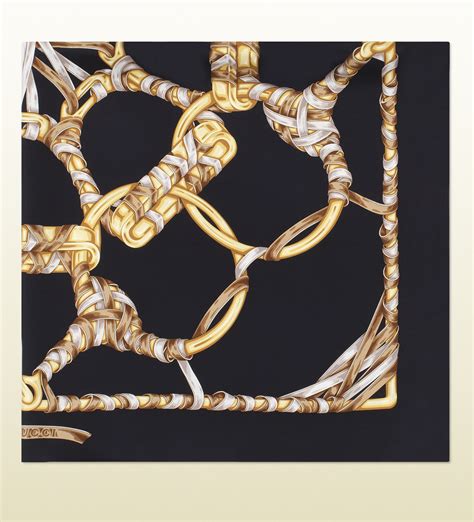 vintage gucci gold jewelry print silk scarf|authentic Gucci scarves.